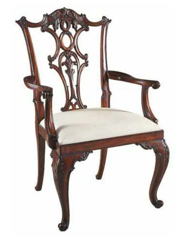 Maitland Smith 8104-41 Cabriole Arm Chair Maitland Smith 8104-41 Cabriole Arm Chair