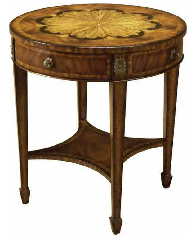 Maitland Smith 8111-32 Floral Occasional Table Maitland Smith 8111-32 Floral Occasional Table