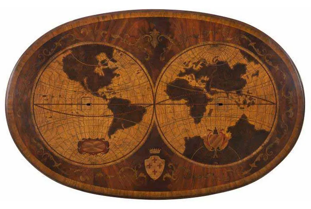 Maitland Smith 8116-55 Map Partners Oval Desk Maitland Smith 8116-55 Map Partners Oval Desk