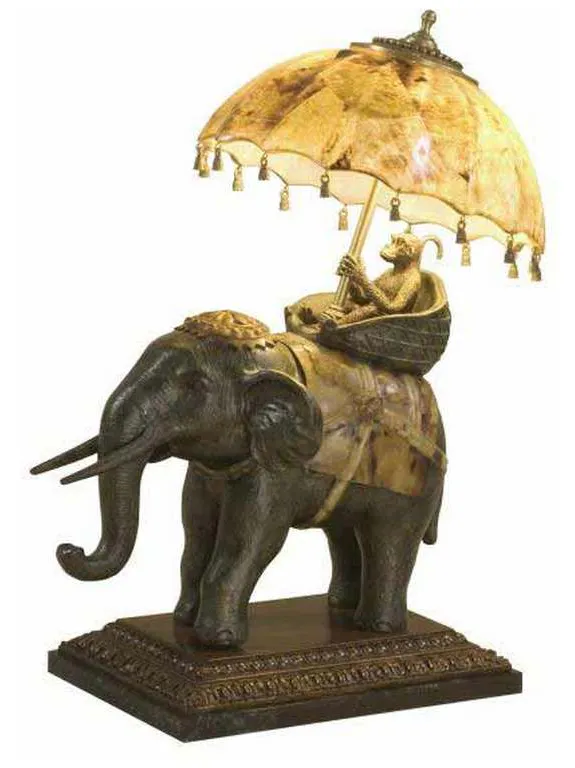 Maitland Smith 8122-17 Elephant Ride Table Lamp Maitland Smith 8122-17 Elephant Ride Table Lamp