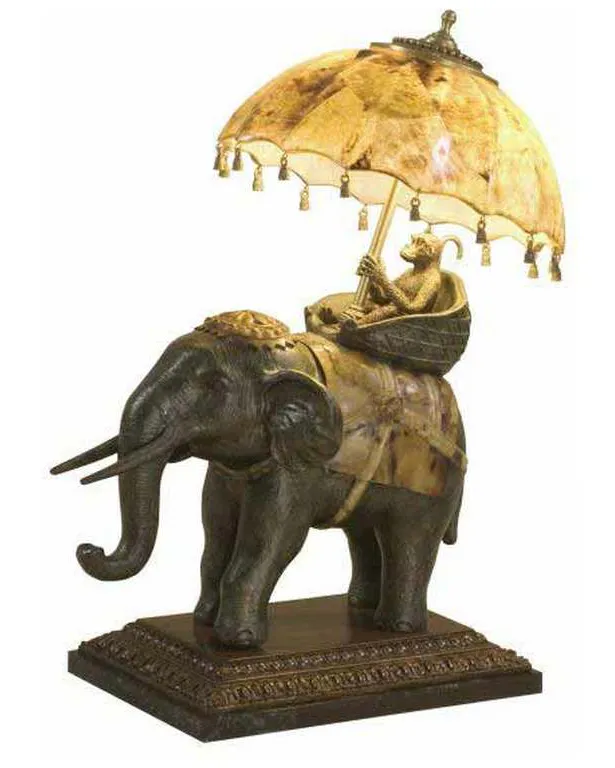 Maitland Smith 8122-17 Elephant Ride Table Lamp Maitland Smith 8122-17 Elephant Ride Table Lamp