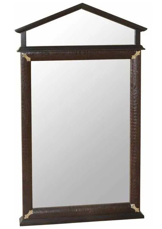 Maitland Smith 8196-28 Mirror W/Croc Patterned Leather Inlay Maitland Smith 8196-28 Mirror W/Croc Patterned Leather Inlay