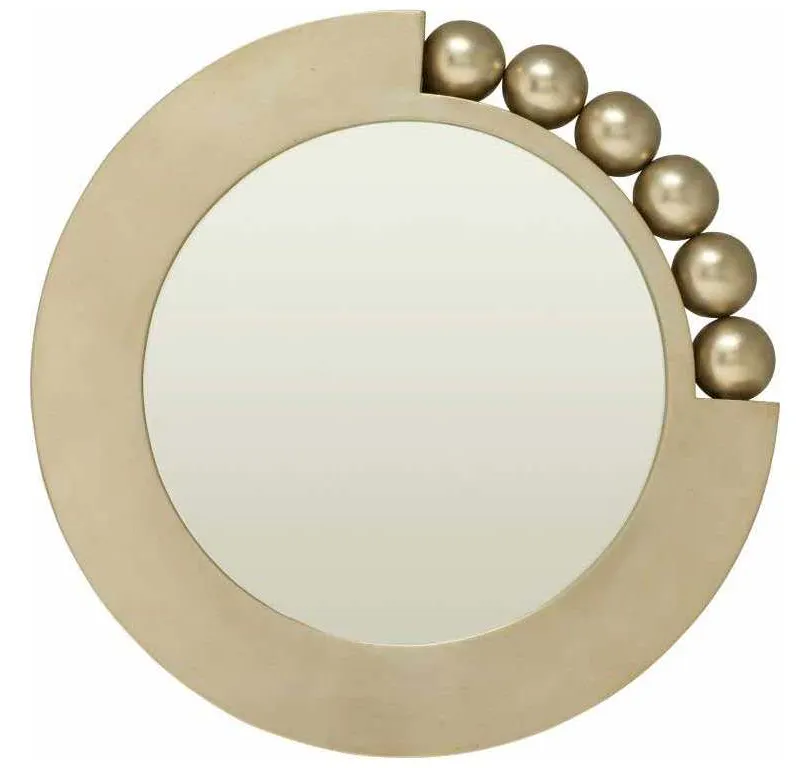 Maitland Smith 8218-28 Round Silver Leaf Cast Resin Mirror Maitland Smith 8218-28 Round Silver Leaf Cast Resin Mirror