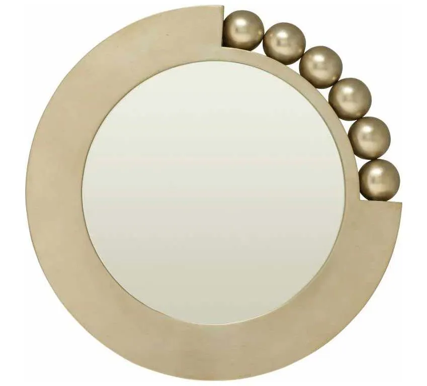 Maitland Smith 8218-28 Round Silver Leaf Cast Resin Mirror Maitland Smith 8218-28 Round Silver Leaf Cast Resin Mirror