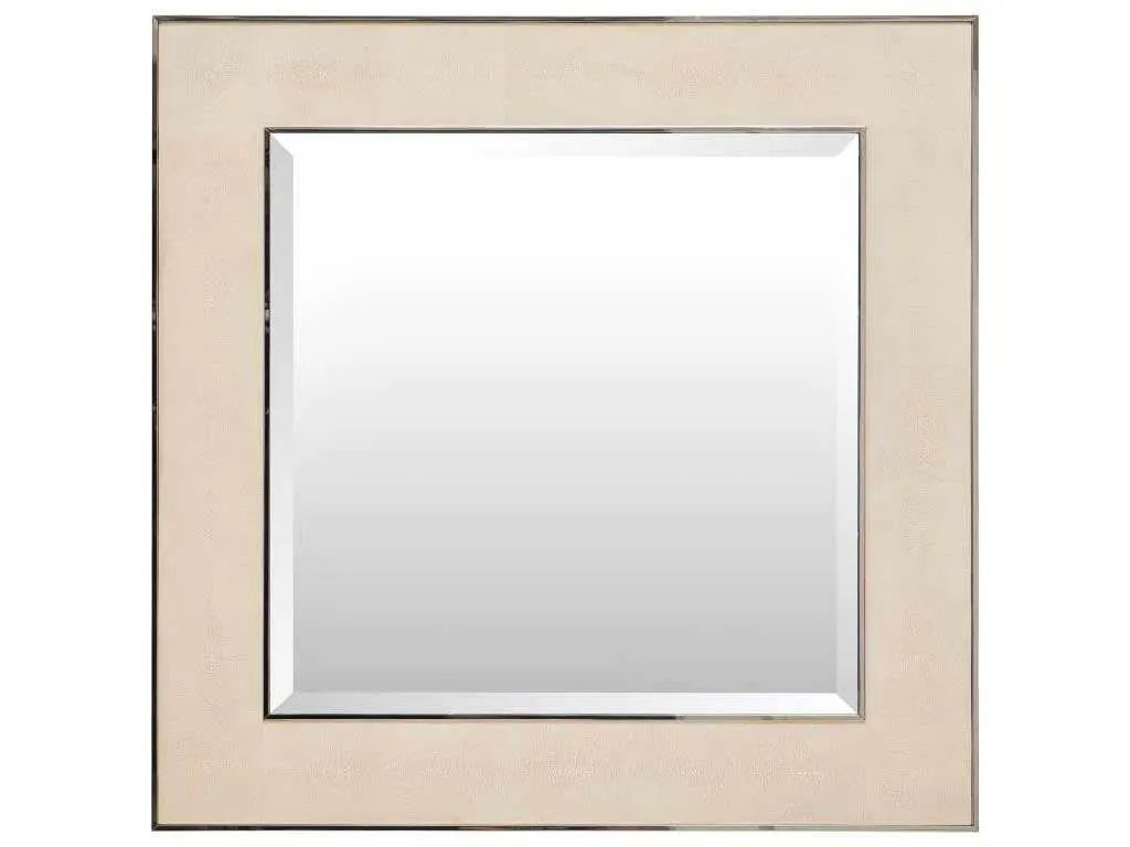 Maitland Smith 8238-28  Ivory Shagreen Leather Inlay Mirror