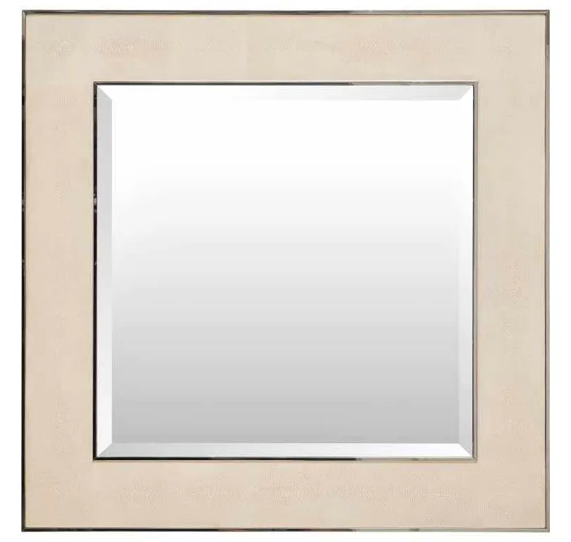 Maitland Smith 8238-28 Ivory Shagreen Leather Inlay Mirror Maitland Smith 8238-28 Ivory Shagreen Leather Inlay Mirror