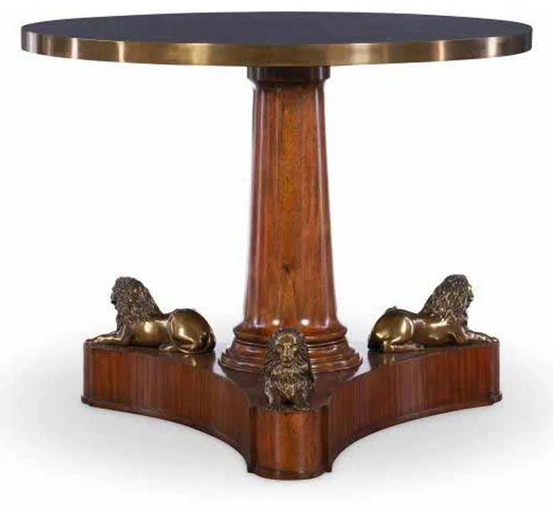 Maitland Smith 8337-36 Lion Pedestal Center Table Maitland Smith 8337-36 Lion Pedestal Center Table