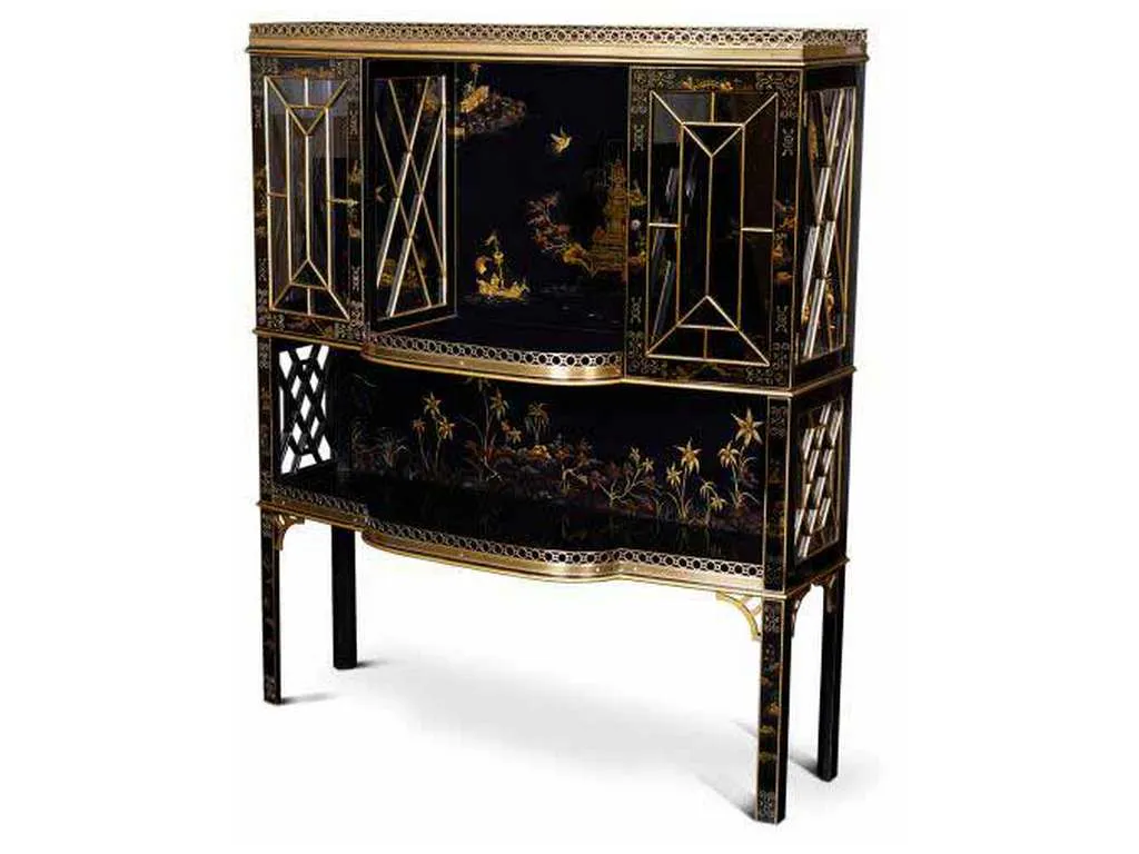Maitland Smith 89-1204 Scarborough House Chinoiserie Bar Cabinet