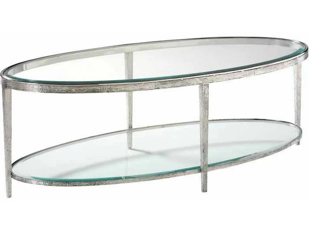 Maitland Smith HM1016C  Jinx Nickel Oval Cocktail Table
