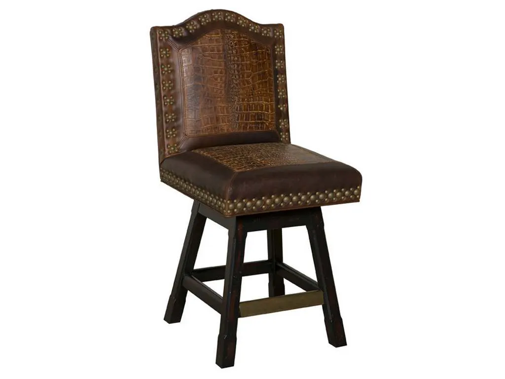 McKinley Leather 23-B  Wild West Swivel Barstool