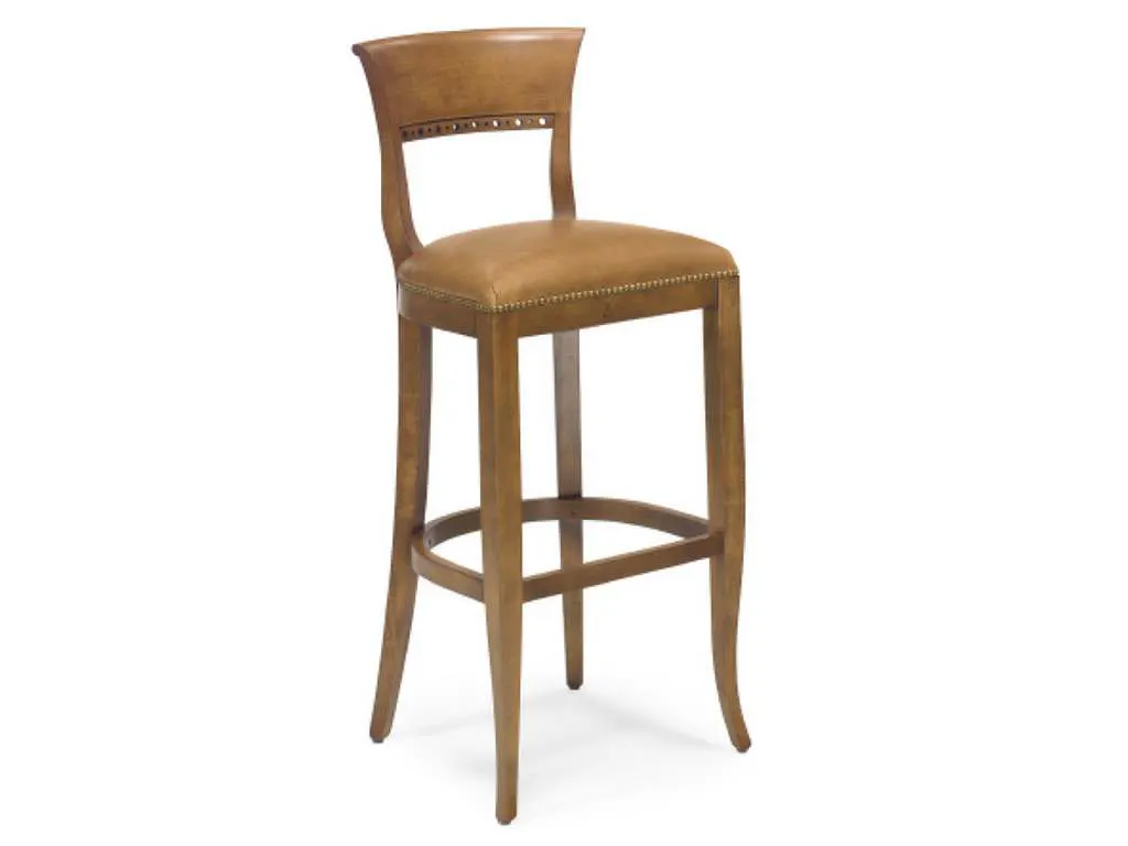 McKinley Leather 25  Beidermeier Stationary Barstool