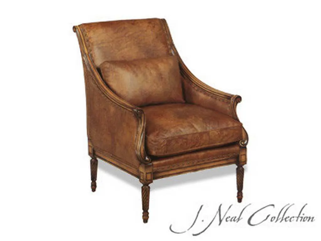 McKinley Leather 502  J Neal Collection Italian Carved Chair