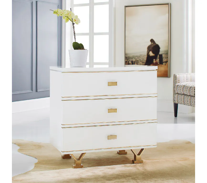 Modern History MH743F02 Linear Bedside Chest White Modern History MH743F02 Linear Bedside Chest White