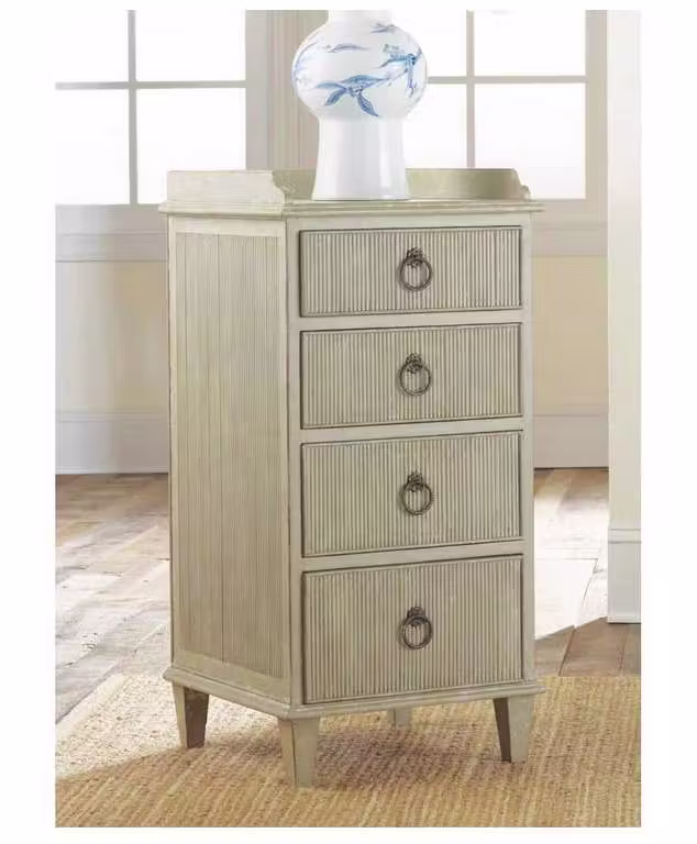 Modern History MH377F01 Four Drawer Gustavian Bedside Cabinet Grey Modern History MH377F01 Four Drawer Gustavian Bedside Cabinet Grey