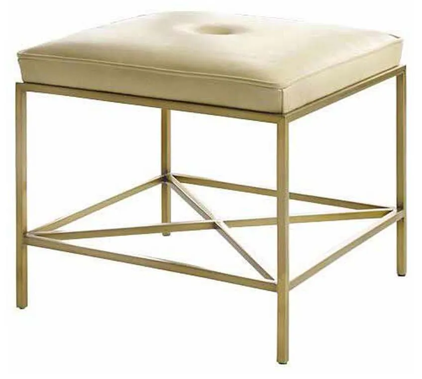Modern History MH786F01 Leather and Brass Stool Modern History MH786F01 Leather and Brass Stool