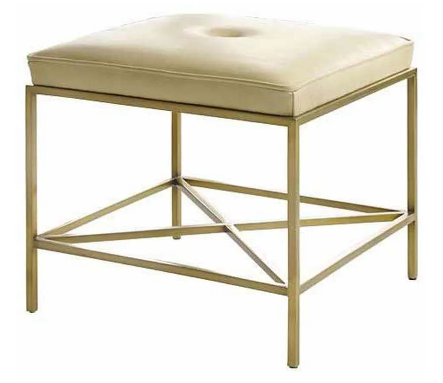 Modern History MH786F01 Leather and Brass Stool Modern History MH786F01 Leather and Brass Stool