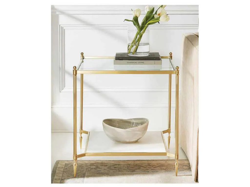 Modern History MH845F01  Square Pom End Table Brass