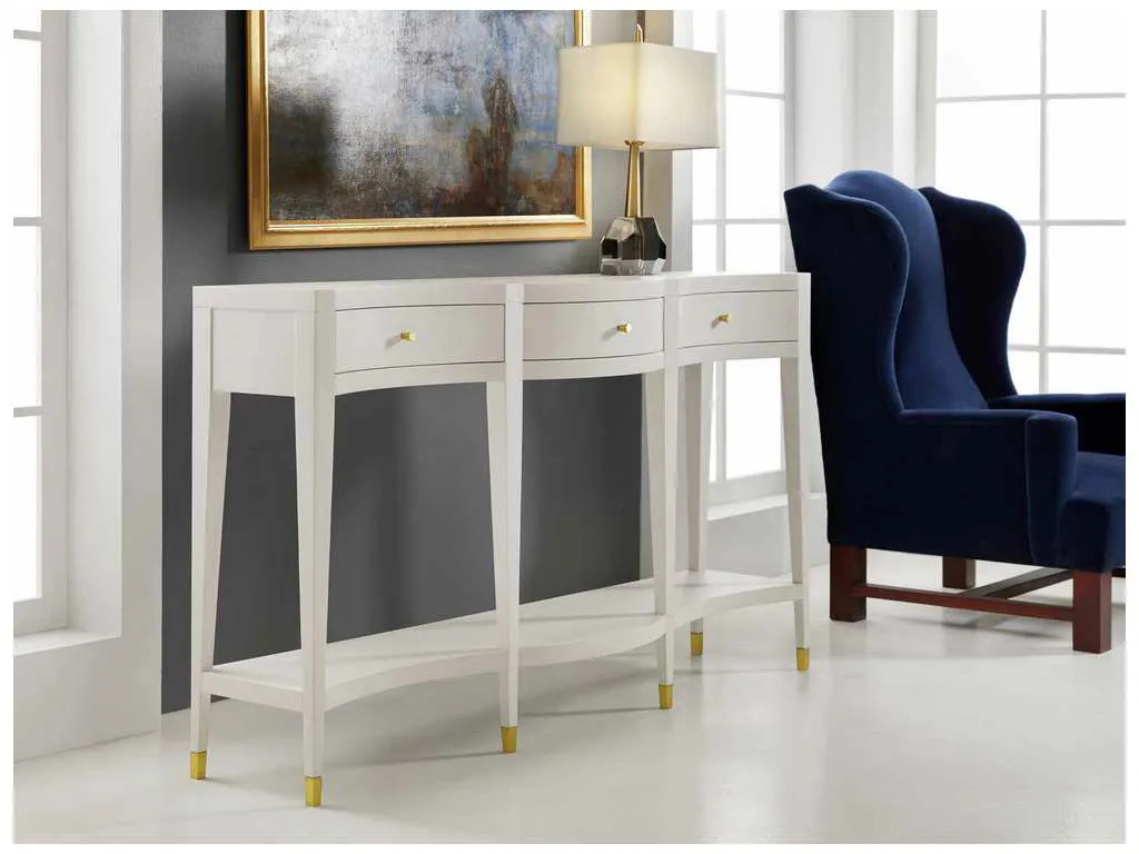 Modern History MH1006F01 Serpentine Console White Linen Modern History MH1006F01 Serpentine Console White Linen