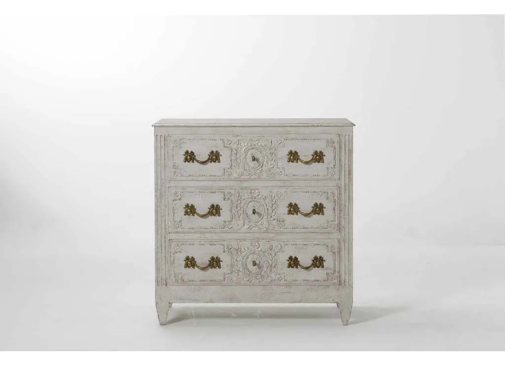 Modern History MH1017F01 Carved and Painted Bedside Chest Modern History MH1017F01 Carved and Painted Bedside Chest