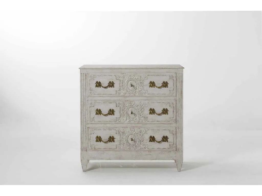 Modern History MH1017F01 Carved and Painted Bedside Chest Modern History MH1017F01 Carved and Painted Bedside Chest