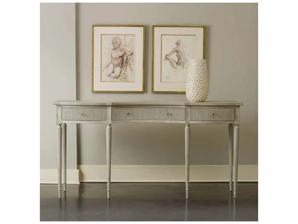 Modern History MH559F02 Ribbed Drawer Console Antique Grey