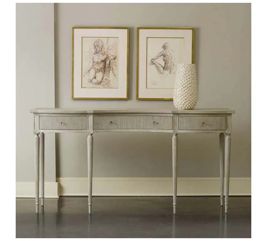 Modern History MH559F02 Ribbed Drawer Console Antique Grey Modern History MH559F02 Ribbed Drawer Console Antique Grey