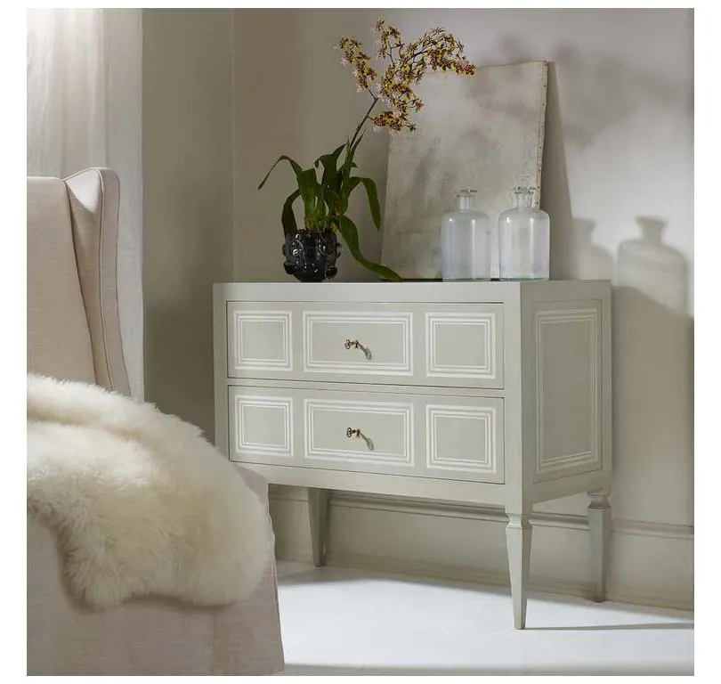 Modern History MH561F02 Milan Commode Grey Paint With Ivory Accent Modern History MH561F02 Milan Commode Grey Paint With Ivory Accent