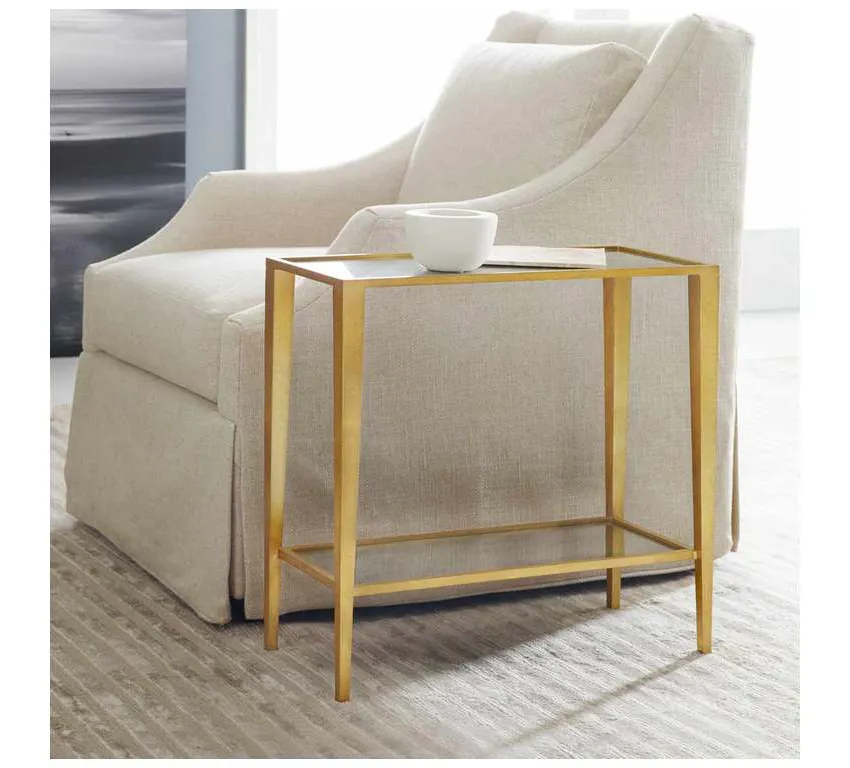 Modern History MH820F01 Large Gilt Chairside Table Gold Leaf Modern History MH820F01 Large Gilt Chairside Table Gold Leaf