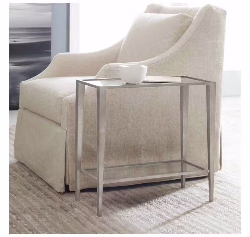 Modern History MH820F02 Large Gilt Chairside Table Silver Leaf Modern History MH820F02 Large Gilt Chairside Table Silver Leaf