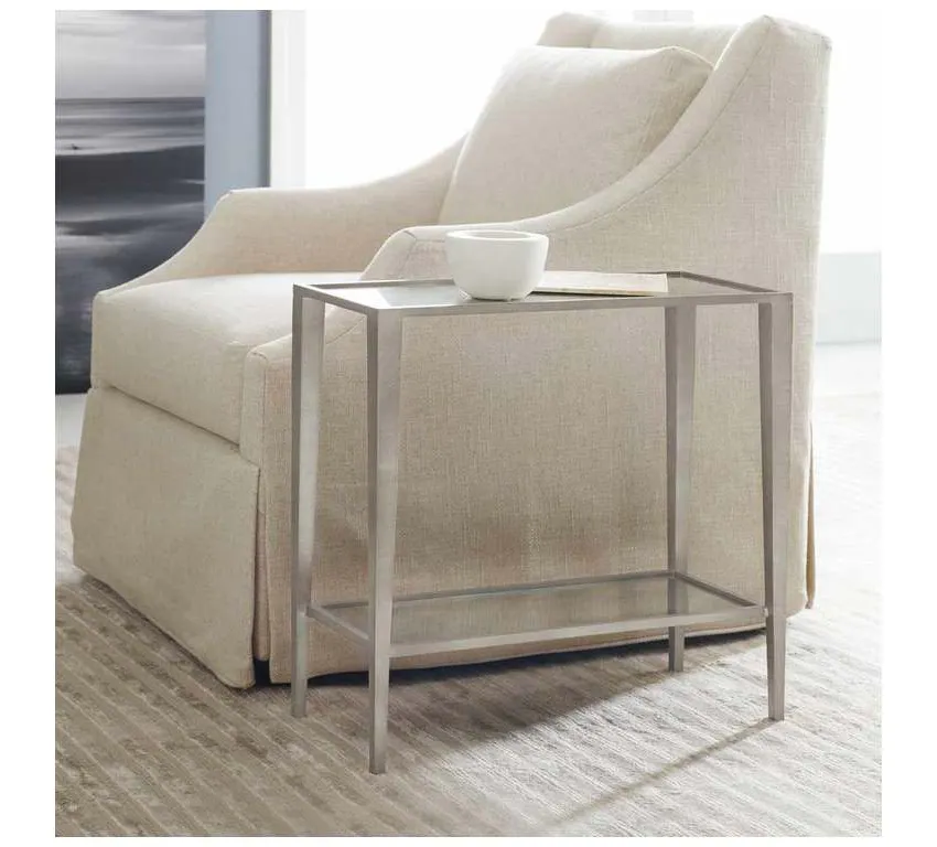 Modern History MH820F02 Large Gilt Chairside Table Silver Leaf Modern History MH820F02 Large Gilt Chairside Table Silver Leaf