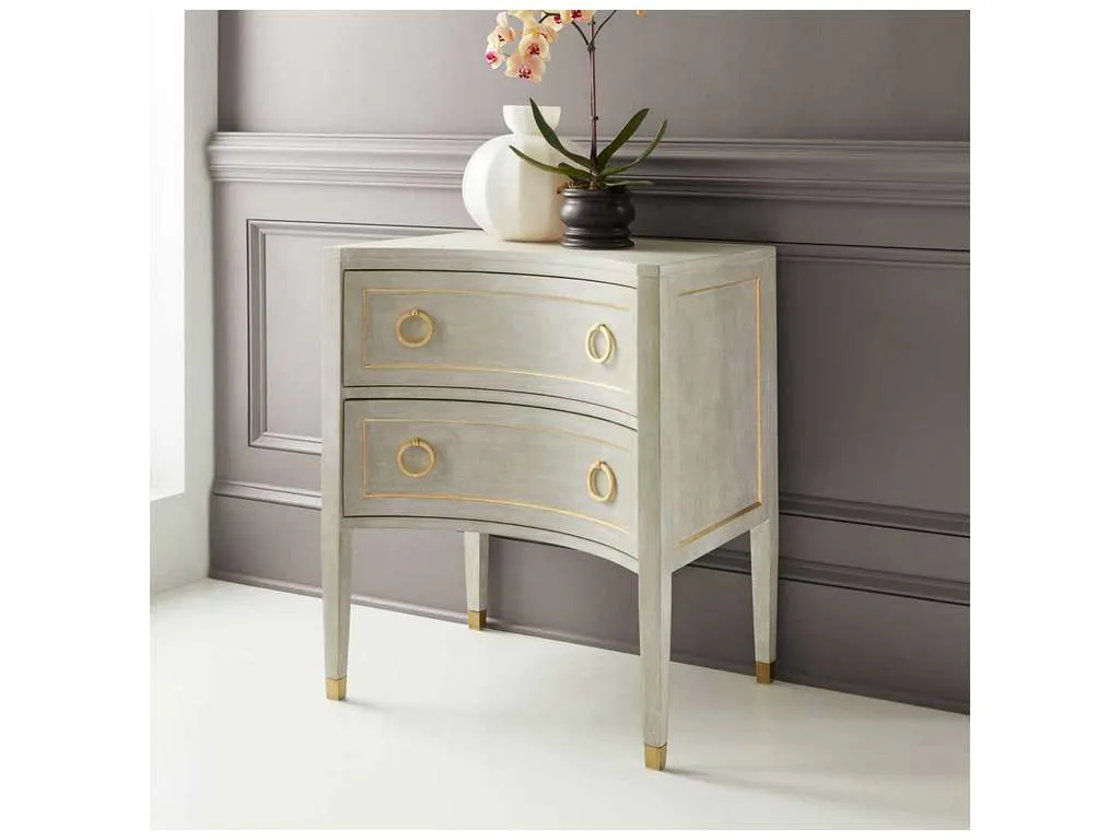 Modern History MH889F01  Gustavian Two Drawer Concave Nightstand