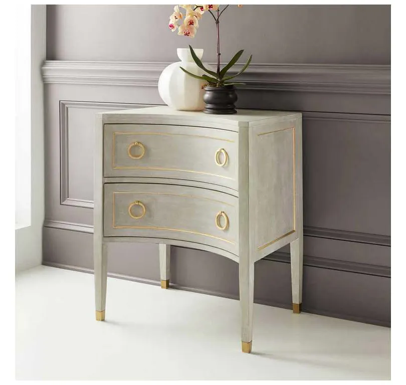 Modern History MH889F01 Gustavian Two Drawer Concave Nightstand Modern History MH889F01 Gustavian Two Drawer Concave Nightstand