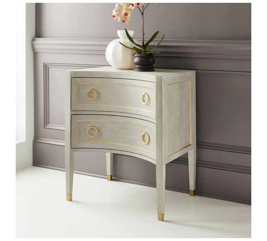 Modern History MH889F01 Gustavian Two Drawer Concave Nightstand Modern History MH889F01 Gustavian Two Drawer Concave Nightstand