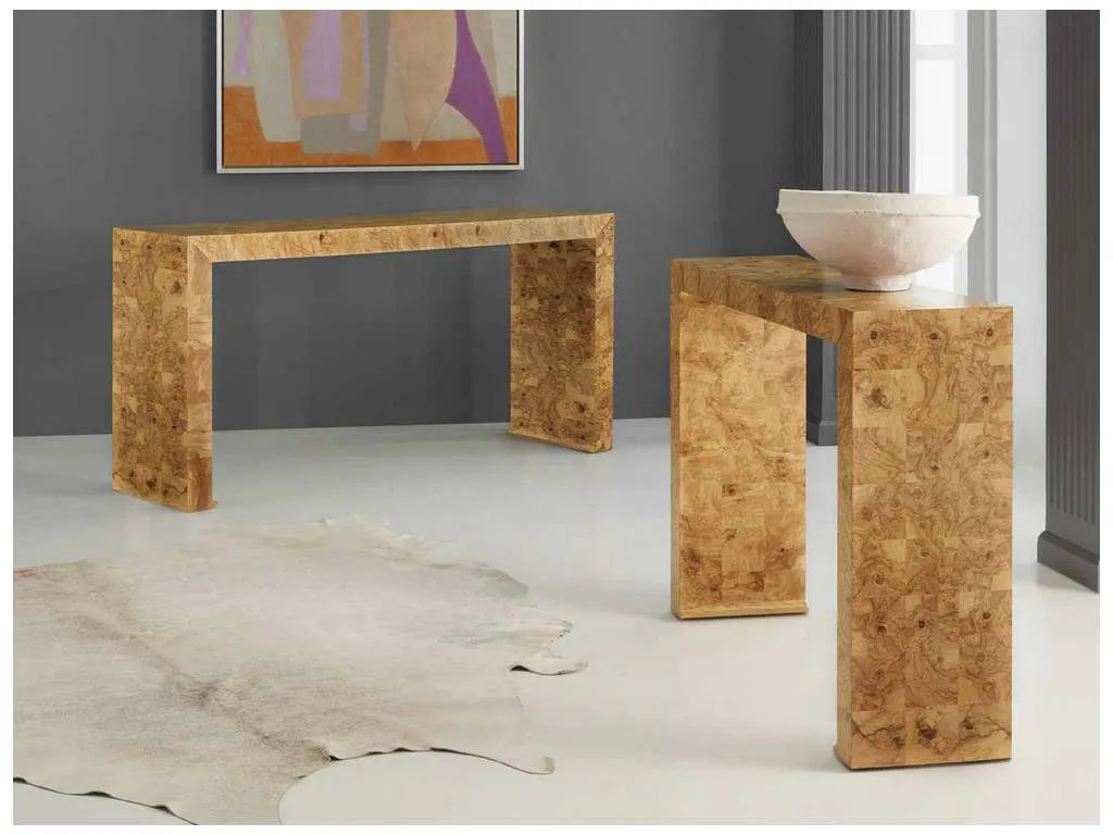 Modern History MH935F01 Small Slab Console Olive Ash Burl Modern History MH935F01 Small Slab Console Olive Ash Burl