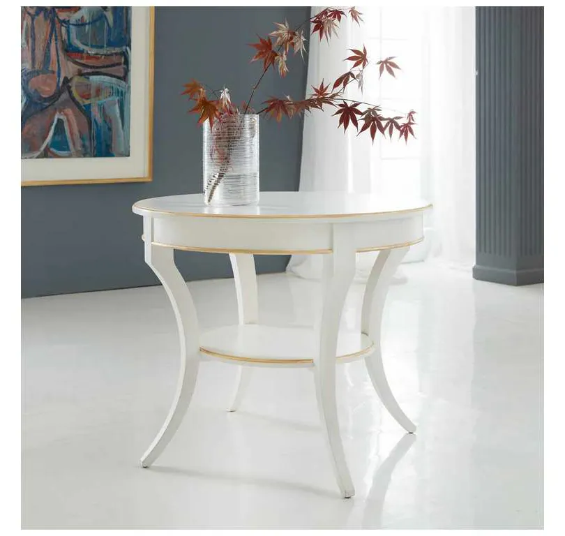 Modern History MH985F01 Covington Rountd End Table White Modern History MH985F01 Covington Rountd End Table White