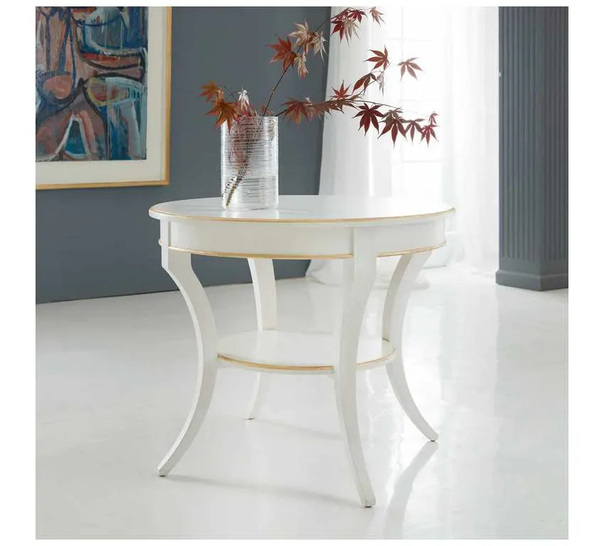 Modern History MH985F01 Covington Rountd End Table White Modern History MH985F01 Covington Rountd End Table White
