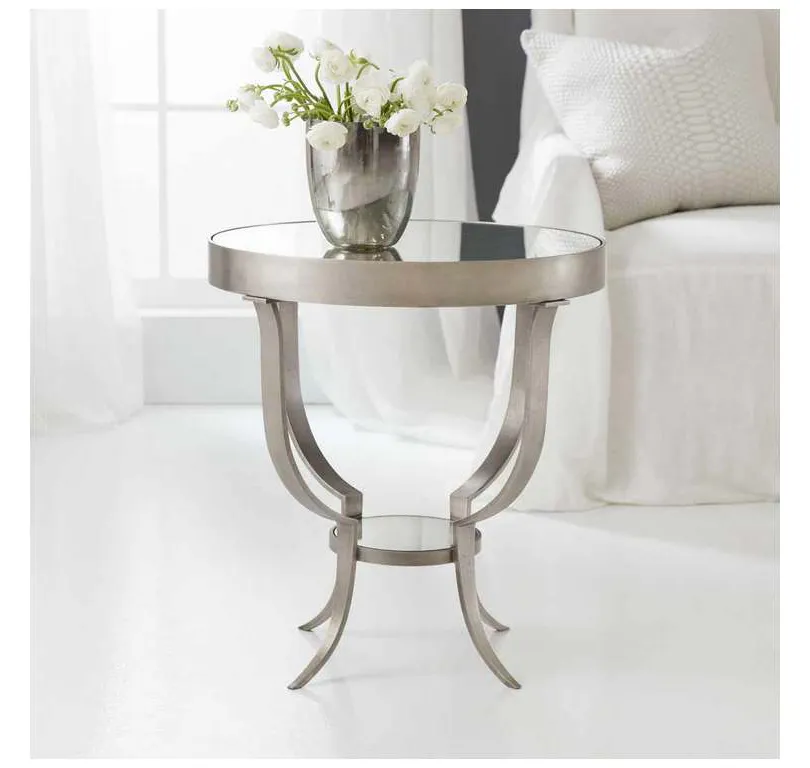 Modern History MH994F04 Small Gueridon Table Antique Aluminum Modern History MH994F04 Small Gueridon Table Antique Aluminum