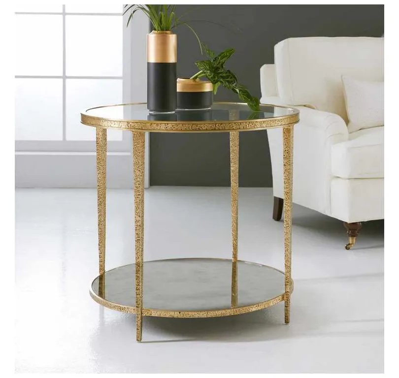 Modern History MH1015F03 Small Sculpture Round End Table Antique Brass Modern History MH1015F03 Small Sculpture Round End Table Antique Brass
