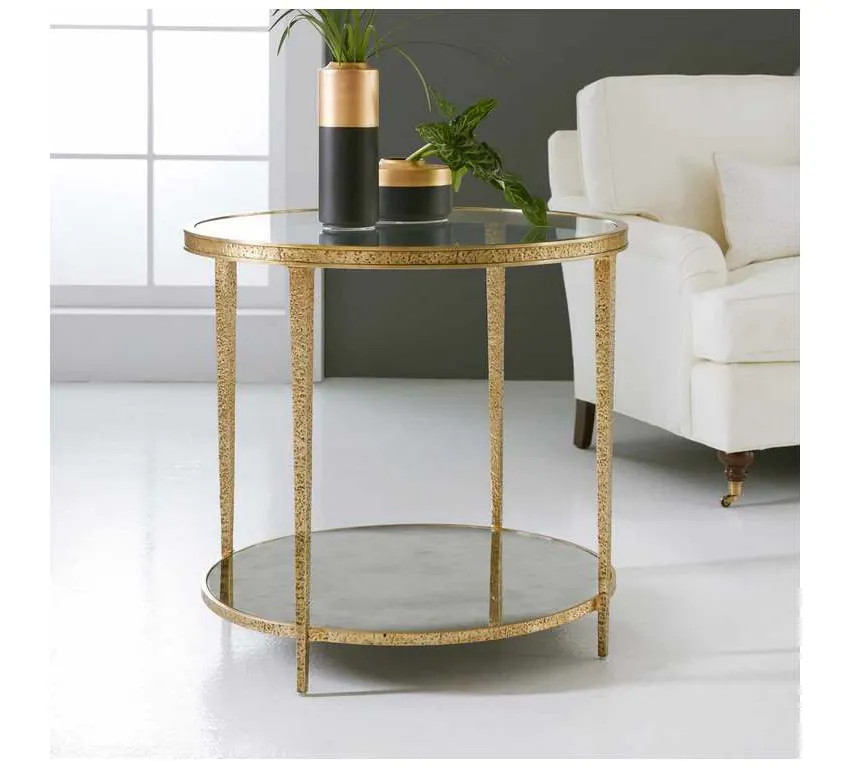 Modern History MH1015F03 Small Sculpture Round End Table Antique Brass Modern History MH1015F03 Small Sculpture Round End Table Antique Brass