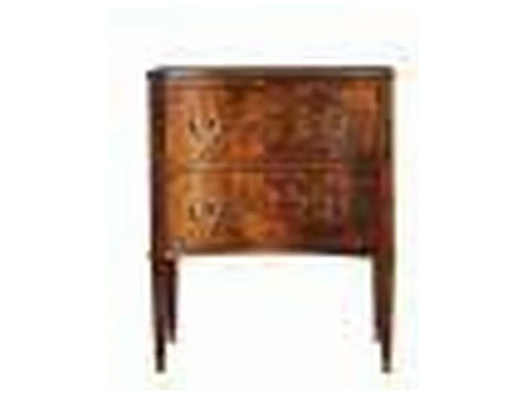 Modern History MH477F01  Two Drawer Concave Burl Cabinet