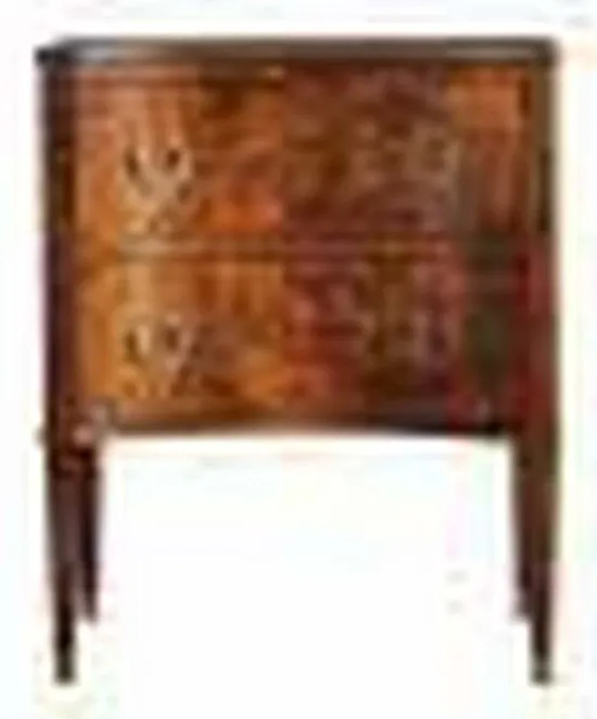 Modern History MH477F01 Two Drawer Concave Burl Cabinet Modern History MH477F01 Two Drawer Concave Burl Cabinet