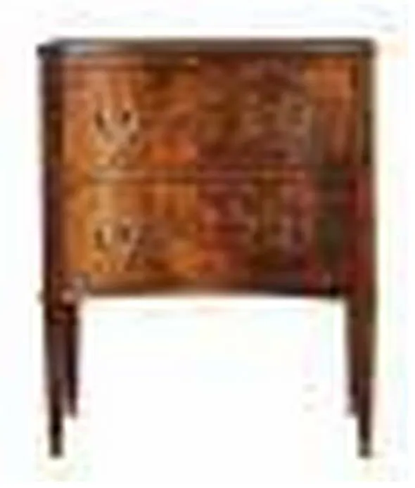 Modern History MH477F01 Two Drawer Concave Burl Cabinet Modern History MH477F01 Two Drawer Concave Burl Cabinet