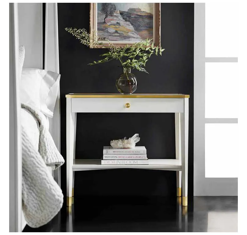 Modern History MH1150F01 Niles Bedside Table White Modern History MH1150F01 Niles Bedside Table White