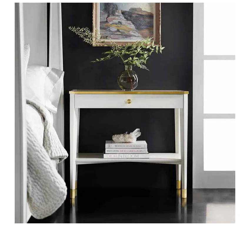 Modern History MH1150F01 Niles Bedside Table White Modern History MH1150F01 Niles Bedside Table White