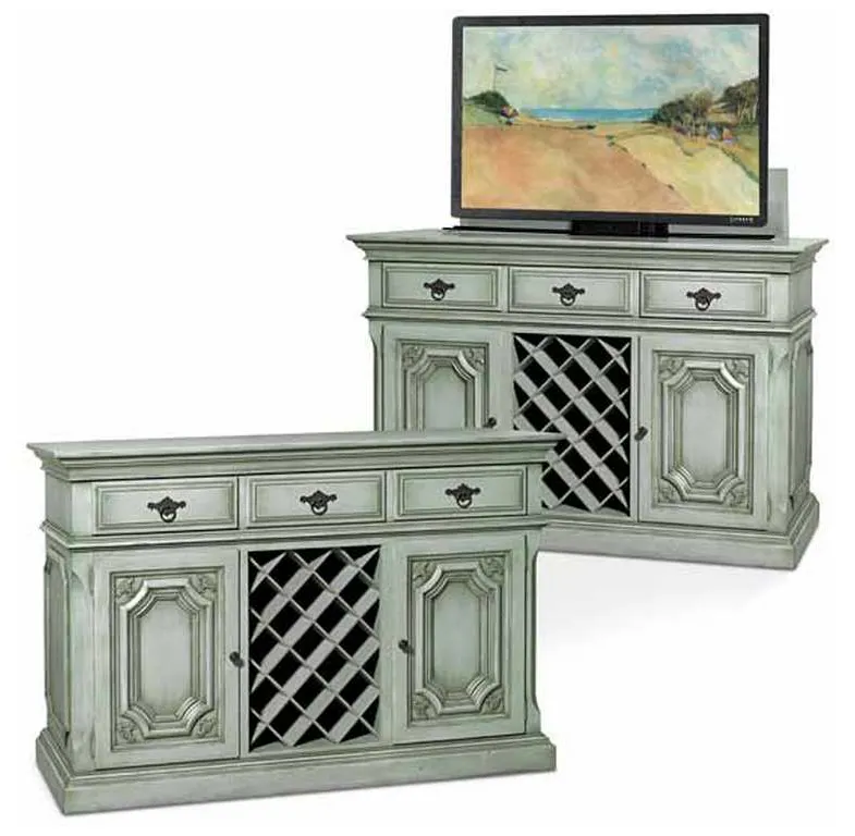 Old Biscayne Designs 4139 Opt 1 LeBlanc Console with TV Unit Old Biscayne Designs 4139 Opt 1 LeBlanc Console with TV Unit