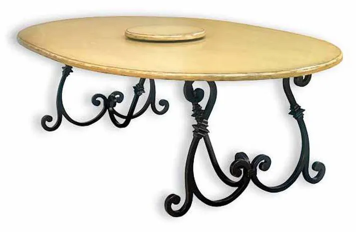 Old Biscayne Designs 4557A Simone Dining Table with Oval Top and Lazy Susan Old Biscayne Designs 4557A Simone Dining Table with Oval Top and Lazy Susan