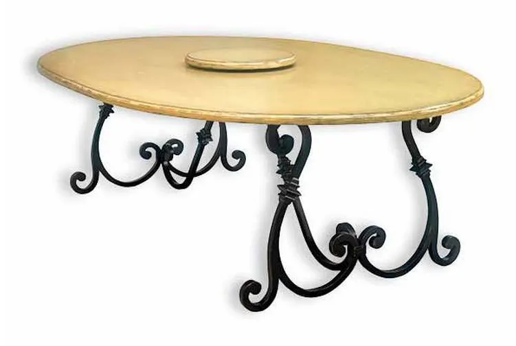 Old Biscayne Designs 4557A Simone Dining Table with Oval Top and Lazy Susan Old Biscayne Designs 4557A Simone Dining Table with Oval Top and Lazy Susan