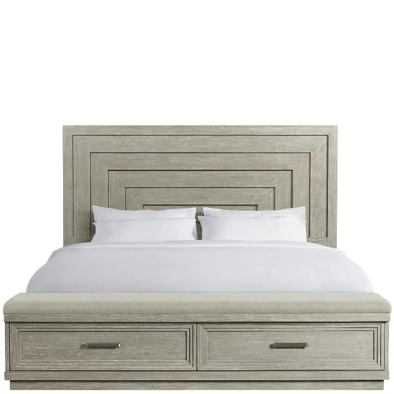 Riverside 73473 Cascade Queen Illuminated Panel Upholstered Storage Bed