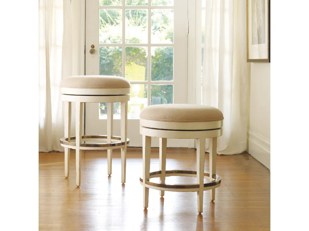 Somerset Bay SB068-BL  Carmel Bar Stool Swivel Backless with Brass Protectors