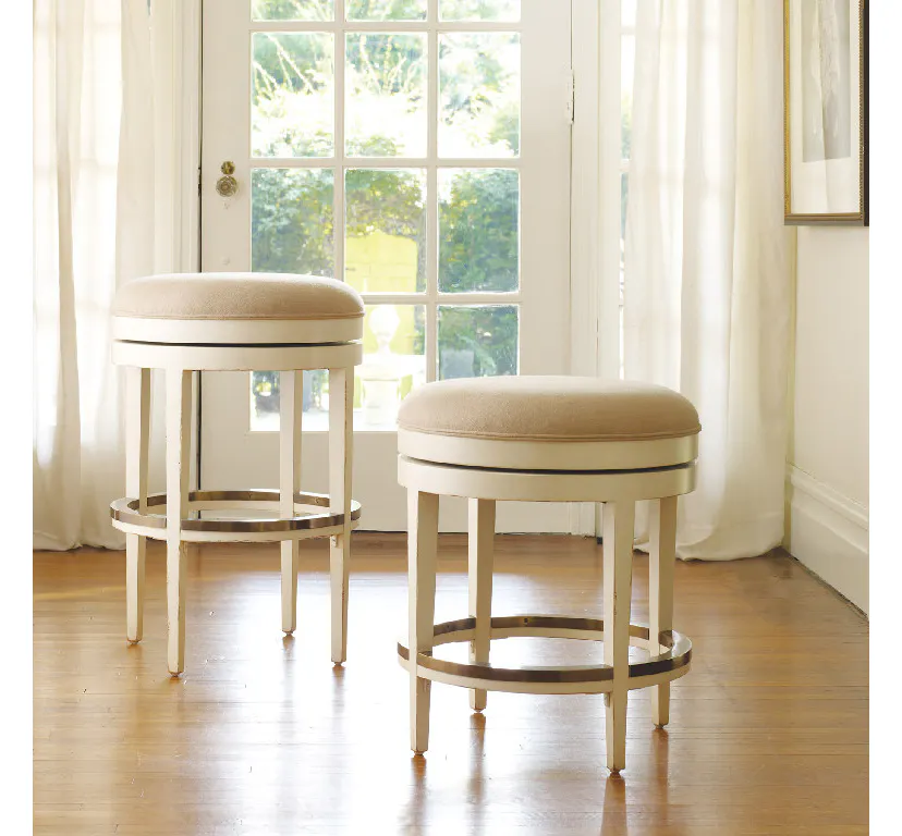 Somerset Bay SB068-BL Carmel Bar Stool Swivel Backless with Brass Protectors Somerset Bay SB068-BL Carmel Bar Stool Swivel Backless with Brass Protectors
